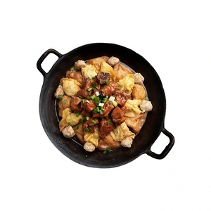 <span class=keywords><strong>Wok</strong></span> de hierro fundido presazonado con tapa de madera para cazuela, olla para sopa, utensilios de cocina - Product Image 6