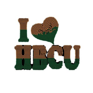 Applicazione in strass HBCU 'I Love My HBCU' con design 'College Pride' per magliette, felpe, cappellini, Homecoming, all'ingrosso - Product Image 1