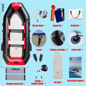 Bote de Pesca Inflable de PVC de 10 pies para 5 Personas, con Piso de Colchoneta Inflable y Soldadura Térmica, Libre de Pegamento, Apto para Uso en el Mar, con Certificación CE - Product Image 5
