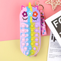 Hengyao – sac à bulles de rangement pour stylos, pochette à crayons pop arc-en-ciel en silicone