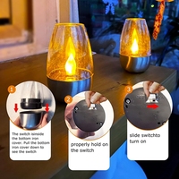 Lampes solaires d'extérieur, lot de 6, du crépuscule à l'aube, étanches, réutilisables, à LED, effet de flamme vacillante, sans flamme, pour la décoration de lanternes