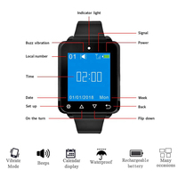 Sistema de Llamador Inalámbrico Multifunción Daytech con Vibración, 433MHz, Alcance de 150m, Botón Impermeable con Nombre Personalizado para Restaurantes