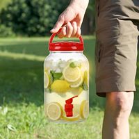Distributeur de boissons en plastique gris de 3,8 L (1 gallon) avec robinet, transparent, idéal pour les fêtes, la limonade et les jus d'été