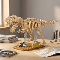 Ensemble de blocs de construction de squelette de dinosaure, 4 modèles, kit d'assemblage de briques, jouet en plastique sur le thème des animaux et de la nature