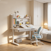Table d'étude économique, style mignon, bureau réglable, hauteur réglable, table et chaise d'apprentissage pour enfants