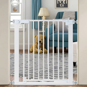 Barrière de sécurité pour bébé facile à ouvrir pour escaliers, barrière de porte en métal pour nourrissons, fermeture automatique, barrière de porte pour bébé à fixation par pression, barrière de sécurité pour bébé - Product Image 6