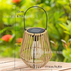 Lampe solaire d'extérieur de style bohème, tissée à la main, source de lumière LED, décoration de jardin, cour, balcon, interrupteur tactile - Product Image 4