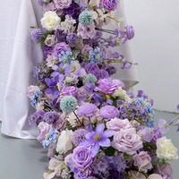Fleurs artificielles violettes de haute qualité personnalisables pour les banquets de mariage, les centres de table d'événements, les arrangements de chemins de table