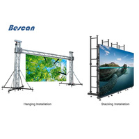BESCAN~ P2.6 P2.9 P3.91 Layar LED Sewa Indoor Outdoor untuk Panggung Gereja 500x500mm Video Wall Warna Penuh