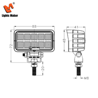 Projecteurs LED rectangulaires de haute qualité 3,5 pouces 10W à faisceau large, étanches IP67 pour applications marines, camions et pick-up LML-0602-10