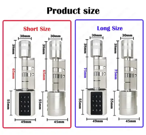 Kunci Silinder <span class=keywords><strong>Digital</strong></span> Euro TTlock Tuya Hitam Pengganti Silinder Lama Hotel Apartemen Dukungan Kustom SDK dengan Aplikasi Anda Sendiri - Product Image 5