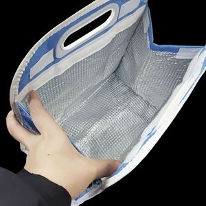 New Design Velcro Style Insulation Bag Eco Friendly PP Non Woven Insulated Aluminum Foil Food Cooler Take Away Bag - Product Image 5