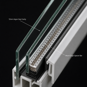 Fenêtre <span class=keywords><strong>coulissante</strong></span> en PVC à double vitrage Low-E, insonorisée, avec moustiquaire en vinyle, écoénergétique, pour hôtels et extérieur, fabrication OEM - Product Image 3