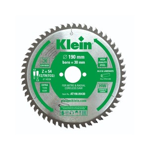 ใบมีดอุตสาหกรรมแบบมืออาชีพวงกลมบางพร้อม D = 190 Z = 54ฟัน D = 30ลด1 "-20มุม - Product Image 1