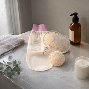 Guante Exfoliante para Baño Turco, Guante de Esponja para Exfoliar el Cuerpo con Almohadillas de Lufa para Ducha y Spa - Product Image 3