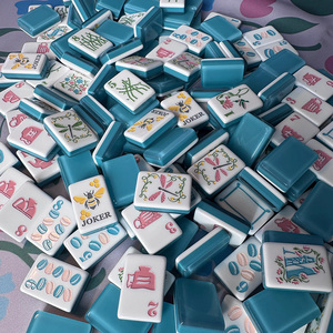 Jeu de Mahjong Américain en Acrylique, Tuiles de Mahjong Personnalisées, Jeu de Tuiles de Mahjong de Singapour, Japon, Malaisie, Coffrets Cadeaux Artisanaux - Product Image 3
