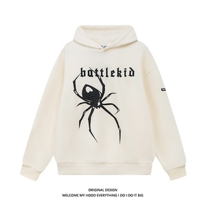Felpa con Cappuccio Stile Hip Hop Americano Autunno Inverno 2024, Stampa <span class=keywords><strong>Ragno</strong></span> Nero, Tasca con Cappuccio, Vestibilità Ampia per Uomo e Donna, Modello per Coppie - Product Image 4