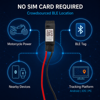 Mini GPS pour Moto, Alternative au Tracker Filaire BLE, Sans Carte SIM, 5-50V, Compatible Android et iOS, pour Motos et Véhicules Électriques à Deux Roues