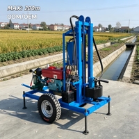 Foreuse de puits d'eau sur remorque 200m Machine de forage d'eau pour irrigation agricole OEM ODM