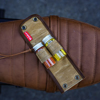 Kit de survie portable pour barbecue, café et cuisine de camping, style ferme, avec bouteilles d'huile en verre et toile cirée, pour extérieur, thème jungle, pour café et cuisine.