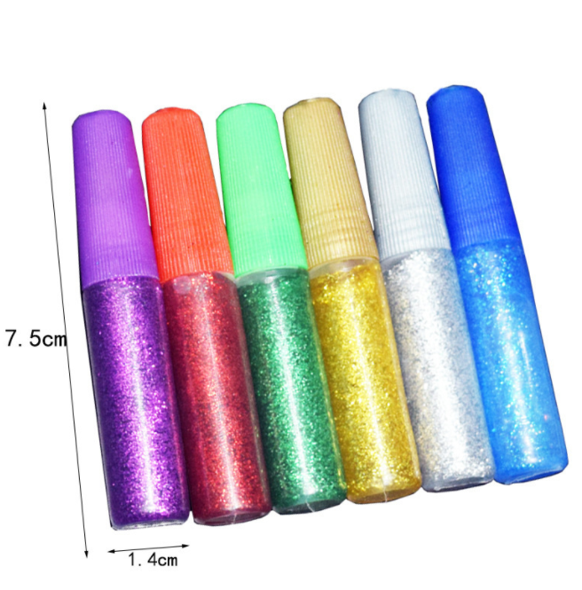 DIY Детский блестящий клей, моющийся Блестящий жидкий клей для творчества, 6 мл, сжимаемая бутылка, блестящий клей, гелевые ручки для художественных проектов