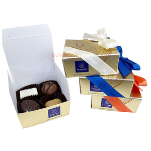 Boîte de chocolat en papier blanc comestible, boîte de chocolat personnalisée avec impression, boîte cadeau de Noël avec ruban - Product Image 4
