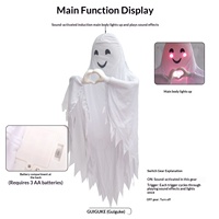 Nouveau Pendentif Fantôme Blanc Lumineux pour Halloween, Décoratif Suspendu, Activé par le Son et Détection de Mouvement, pour Intérieur et Extérieur