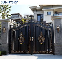 Sunnysky haute qualité fabrique une belle porte extérieure pour la maison Design élégant en aluminium et fer forgé pour la maison