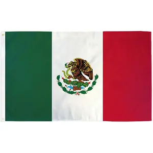 בסיטונאות דגל באנר מותאם אישית-מקסיקו המדינה הלאומי באנר Wholesales באיכות גבוהה מותאם אישית 3x5ft משי דגל