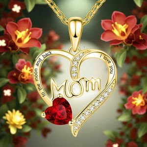 תכשיט אופנתי ליום האם <span class=keywords><strong>2026</strong></span>, שרשרת תליון בצורת לב מצופה זהב, שרשרת טרנדית לאמא, סיטונאי - Product Image 3