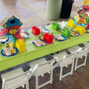 كراسي أطفال قابلة للطي متينة للاستخدام الخارجي، كراسي بلاستيكية محمولة بيضاء للحدائق والحفلات والمطاعم والمنتزهات - Product Image 4