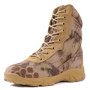 Stivali <span class=keywords><strong>tattici</strong></span> della giungla del deserto da trekking all'aperto in vera pelle impermeabile nera personalizzata diretta in fabbrica - Product Image 2
