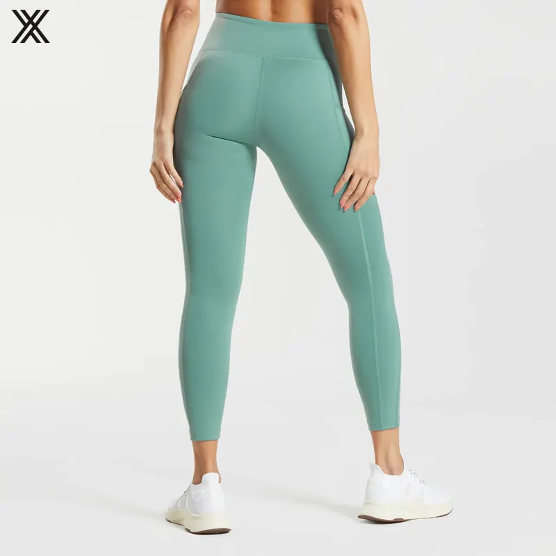 2024 pantalones de Yoga de cintura alta personalizados de talla grande, mallas deportivas de Yoga para mujer, pantalones deportivos con bolsillo