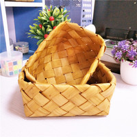 Paniers de rangement en bambou tressé à la main Wanuocraft, panier tissé naturel avec poignées pour la décoration de la maison, l'emballage de cadeaux et l'organisation