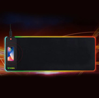 Pengisi daya nirkabel logo kustom isi daya nirkabel ukuran besar, alas tetikus alas mouse gaming LED RGB