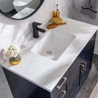 Meubles de salle de bain avec double vasque, design italien personnalisé, design cannelé de luxe, miroir intelligent pour hôtels