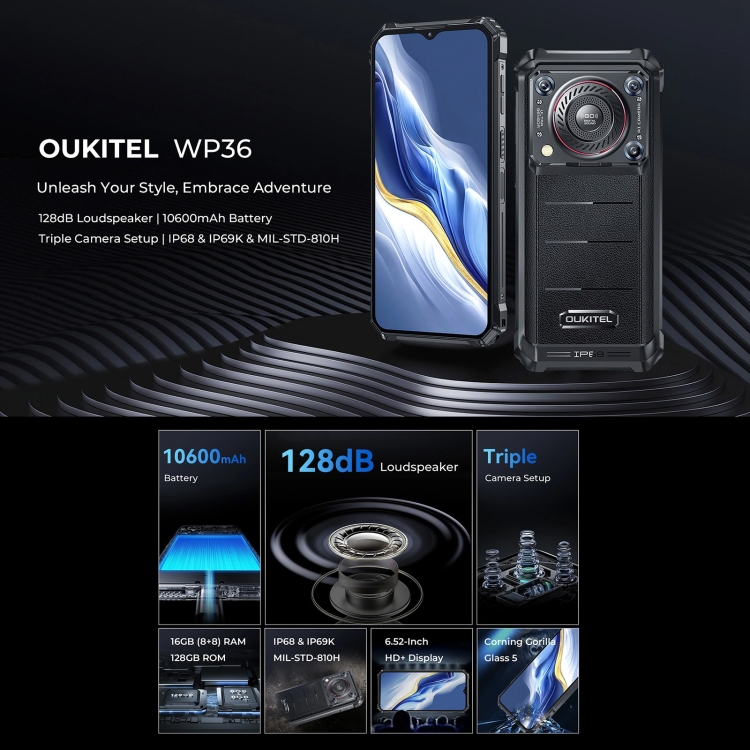 OUKITEL WP 8S 16GB + 128GB新品未開封未使用 Amazon | OUKITEL WP36 Simフリー スマホ 本体 128デシベル超大