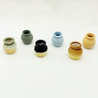 6 Buah Pot Bunga Keramik Mini Terakota dengan Lubang Drainase untuk Rumah Boneka & Taman Peri Bonsai-Ramah Lingkungan DIY Skala 1:12