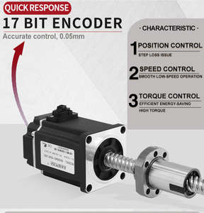 Hoge Prestaties Ac Servo Motor Kogelschroef 60sb40-1620-200 Asd240 Servo Drive 1.27n. <span class=keywords><strong>M</strong></span> 4.4a Voor Cnc Kogelschroef Servomotor 400W - Product Image 3