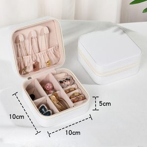 Caja de Regalo para Joyería Hecha a Mano, Mini Estuche de Almacenamiento de Joyas de Cuero, Organizador de Maquillaje de Viaje, Caja de Joyería Personalizada de Cuero Sintético con Logotipo - Product Image 4