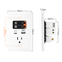 Harga Grosir Soket US Dengan Kabel Pintar Retractable USB dan Type C Panel Soket Dinding PC Dengan Port USB Berkualitas Tinggi