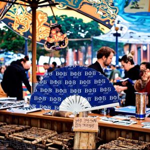 Abanico de mano gigante de bambú de 33 cm, arte popular, portátil, ZPB, con letras griegas, para danza, de la hermandad Zeta Phi Beta, con efecto de sonido craceler. - Product Image 6