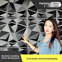 Panneaux muraux 3D en PVC pour restaurant, résistants à l'humidité, toile de fond moderne pour diffusion en direct, studio de danse, studio de yoga, salon de beauté