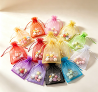 Sacs cadeaux en organza recyclables, durables, à cordon, multicolores, réutilisables, souples, résistants, pour mariage, anniversaire