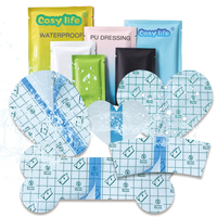 Pansement occlusif respirant en film PU en forme d'os en forme d'éventail de déchirure de coeur personnalisé
