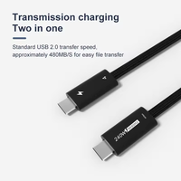 Cable de Datos Thunderbolt 4 Dual Tipo C, 40 Gbps, Cable USB C, Transferencia de Datos USB-C 8K HD, PD100w 5A 40 Gbps y Video 8K Thunderbolt 4
