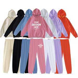 Oem Custom Logo Sweat Suit Cotton Hoodies and Sweats Sweatsuit Silk Satin Lined Unisex Two <b>Piece</b> Hoodie <b>Set</b> With Satin Hood - Product Image 1