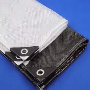 Bâche en PVC à grille respirante, toile imperméable translucide et résistante, <span class=keywords><strong>voile</strong></span> d'<span class=keywords><strong>ombrage</strong></span> anti-UV, housse de protection extérieure étanche - Product Image 3