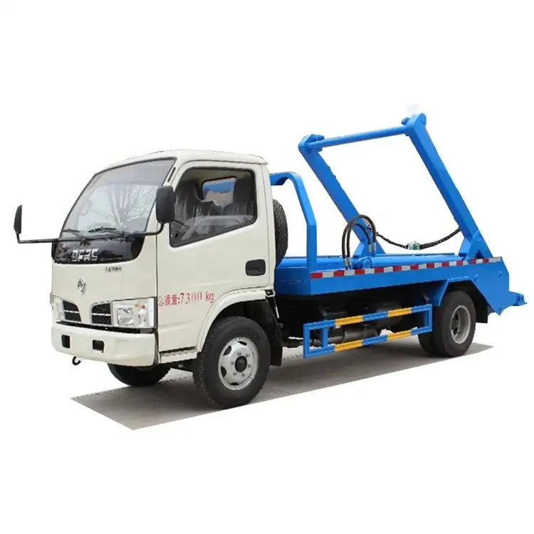 Dongfeng 5m3 8m3 cánh tay cuộn Xe Tải Chở Rác 4x2 bỏ qua loader Swing cánh tay Thùng rác nâng lên xe tải
