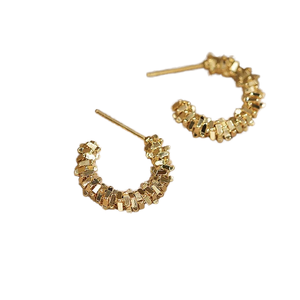 Fabricantes gran oferta moda mujer diseño francés alto grado elegante temperamento medio redondo roto pendientes en forma de C - Product Image 1